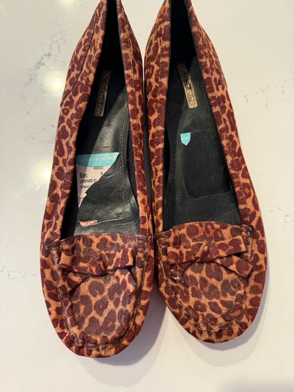 BCBGeneration Leopard-Print Loafers in Brown and Black